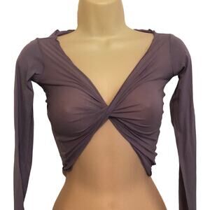 Danskin Light Purple Semi Sheer Dance Crop Top One Size